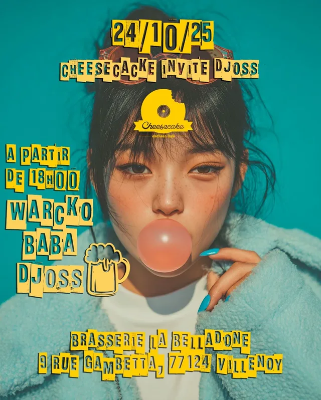 Affiche Cheesecake invite Djoss, 24 octobre 2025, avec Warcko et Baba