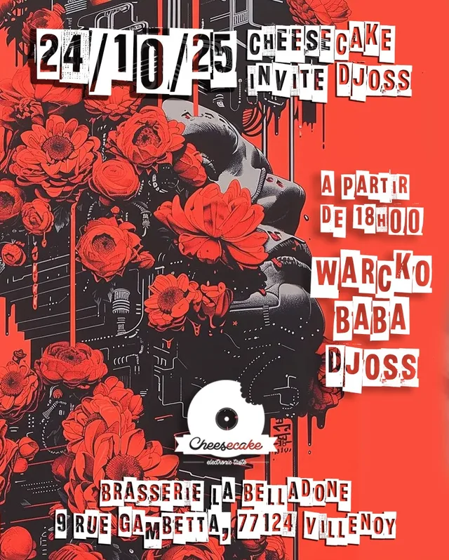 Affiche Cheesecake invite Djoss, 24 octobre 2025, variante florale